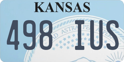 KS license plate 498IUS