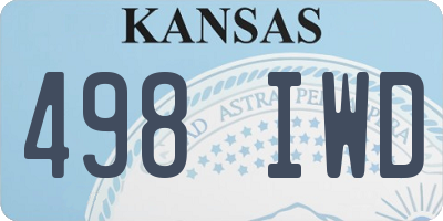 KS license plate 498IWD