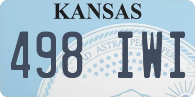 KS license plate 498IWI