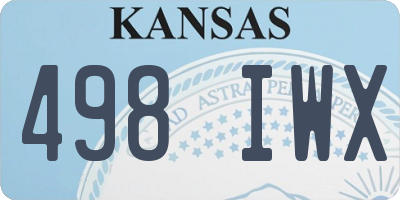 KS license plate 498IWX