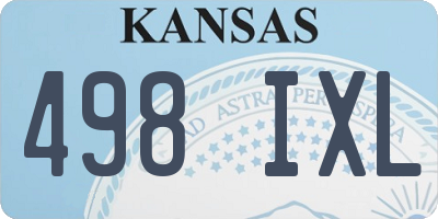 KS license plate 498IXL