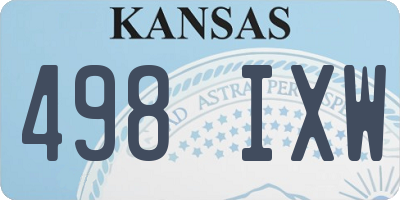 KS license plate 498IXW