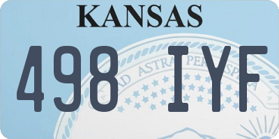 KS license plate 498IYF