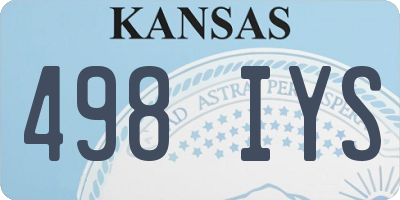 KS license plate 498IYS