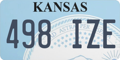 KS license plate 498IZE