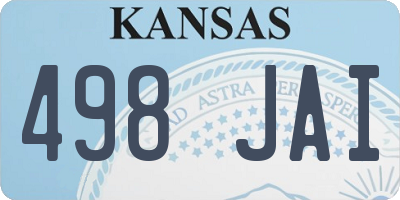 KS license plate 498JAI