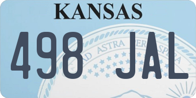 KS license plate 498JAL