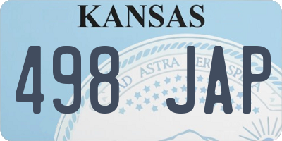 KS license plate 498JAP