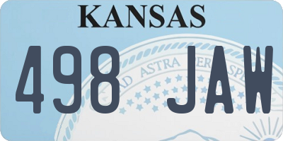 KS license plate 498JAW