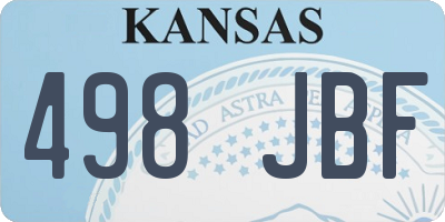 KS license plate 498JBF