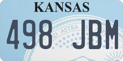 KS license plate 498JBM