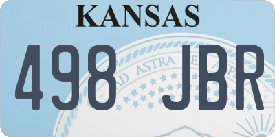 KS license plate 498JBR