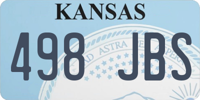 KS license plate 498JBS