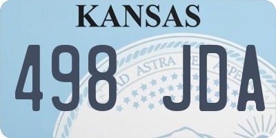 KS license plate 498JDA