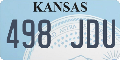 KS license plate 498JDU