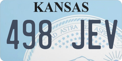 KS license plate 498JEV