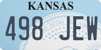 KS license plate 498JEW