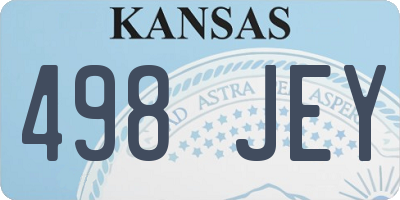 KS license plate 498JEY