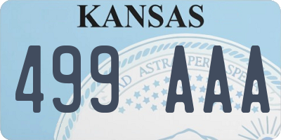 KS license plate 499AAA