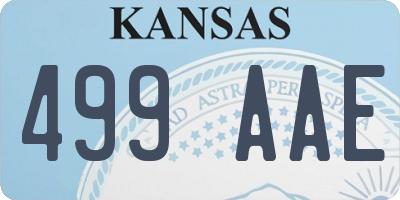 KS license plate 499AAE