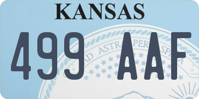 KS license plate 499AAF