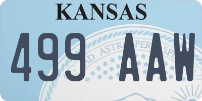 KS license plate 499AAW