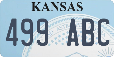 KS license plate 499ABC