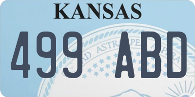KS license plate 499ABD