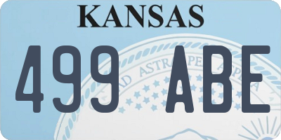 KS license plate 499ABE