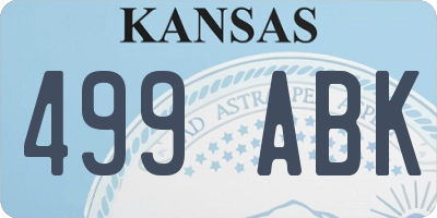 KS license plate 499ABK