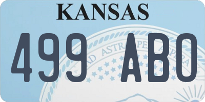 KS license plate 499ABO