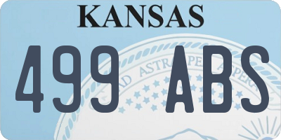 KS license plate 499ABS