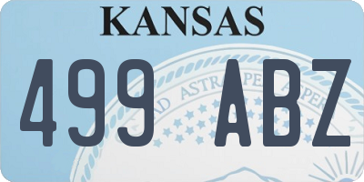 KS license plate 499ABZ