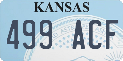 KS license plate 499ACF