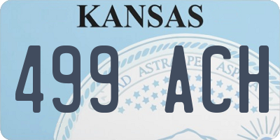KS license plate 499ACH