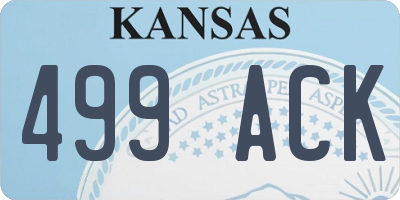 KS license plate 499ACK