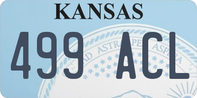 KS license plate 499ACL