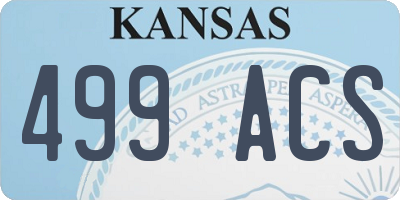 KS license plate 499ACS