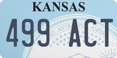 KS license plate 499ACT