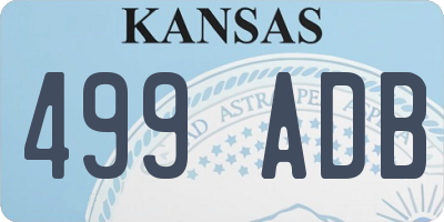 KS license plate 499ADB