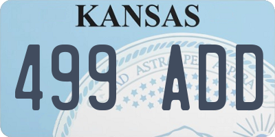 KS license plate 499ADD
