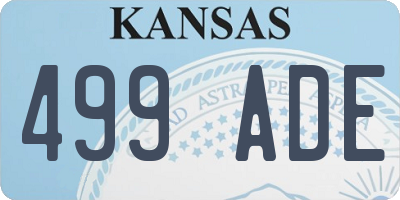 KS license plate 499ADE