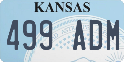KS license plate 499ADM