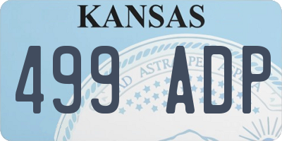 KS license plate 499ADP
