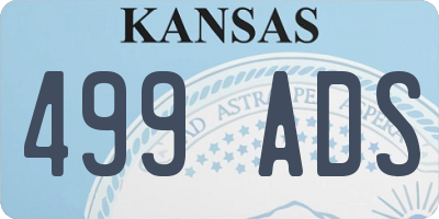 KS license plate 499ADS