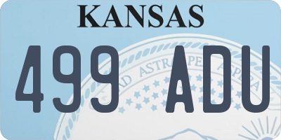 KS license plate 499ADU