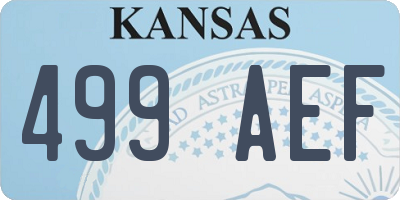 KS license plate 499AEF