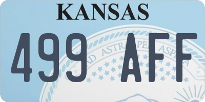 KS license plate 499AFF