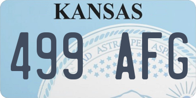 KS license plate 499AFG