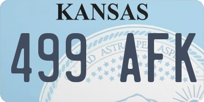 KS license plate 499AFK